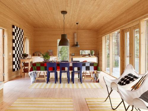 Скандинавская летняя хижина с текстилем финского бренда Marimekko. 01