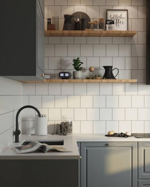 Интерьер кухни в современном скандинавском стиле. 04