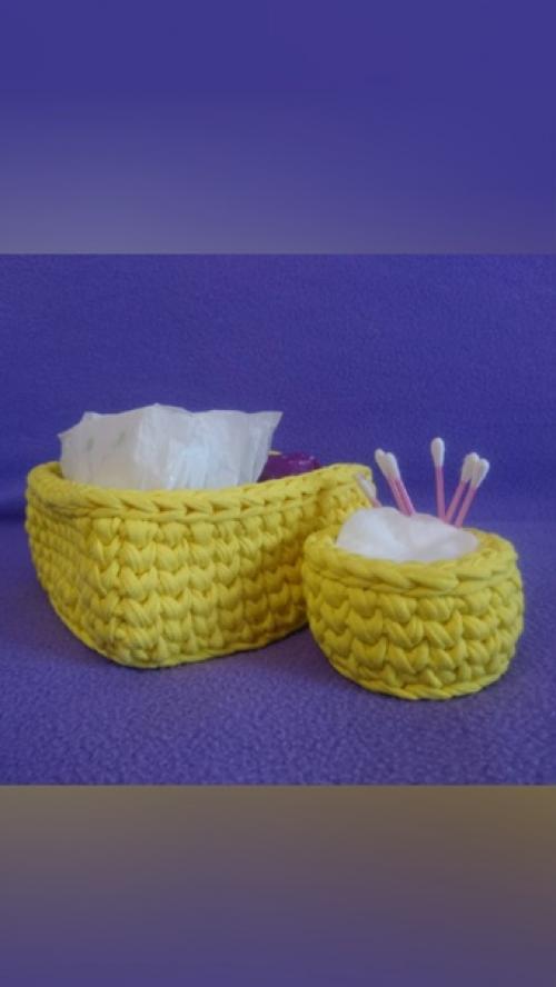 Трикотажные корзинки - это уют в любом уголке дома. 01