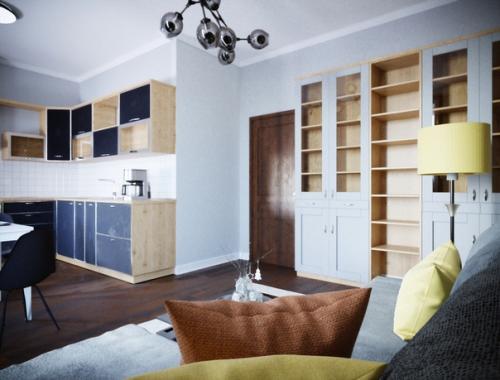 Современный интерьер!  Завершена работа над проектом редизайна 2-х квартиры на ул. Гастелло, которая принадлежит молодому человеку до 30 лет. 03