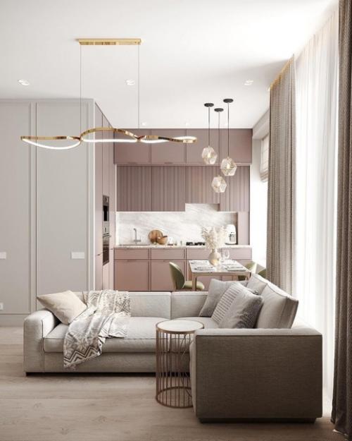 Кухня - гостиная, площадью 18, 69 кв. 01