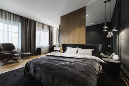 Роскошная квартира на патриарших прудах: насыщенные цвета в сочетании с натуральным деревом и элементы классики с современным минимализмом. 05