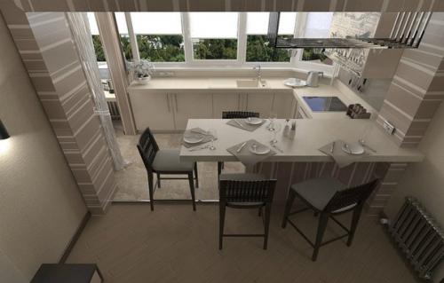 Кухня - лоджия - стильно и практично. 06