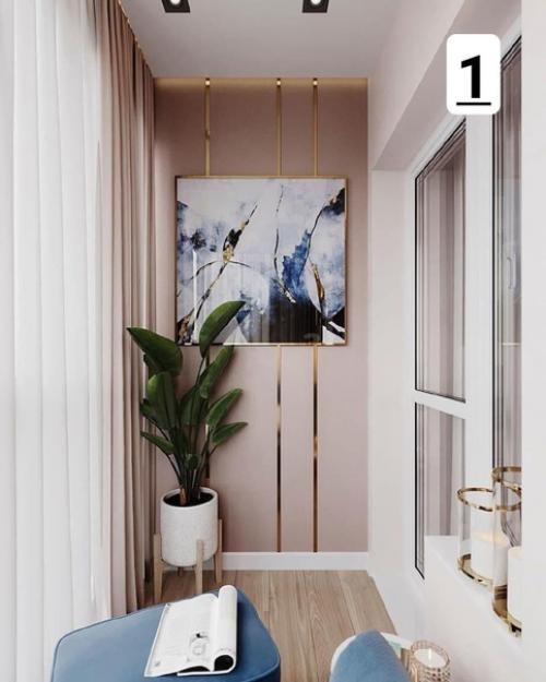 Интерьер балкона тоже может быть шикарным.