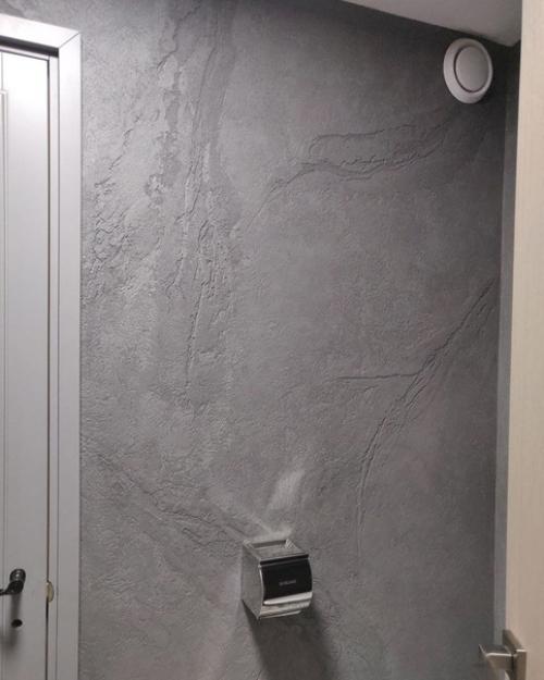 Видела несколько раз в группе, что делают декоративную штукатурку в прихожих, мы решили в туалете сделать. 01