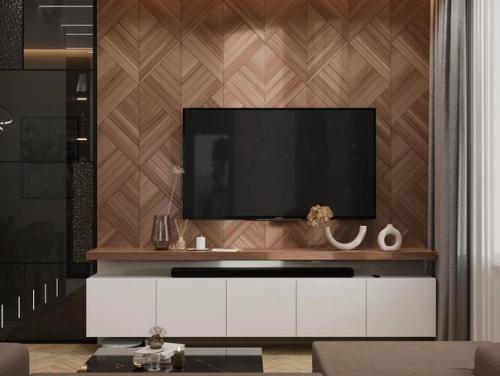 Проект кухни - гостиной с использованием глубоких и сложных цветов. 05