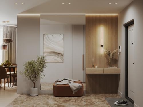 Гостиная - кухня и прихожая как единое целое. 03