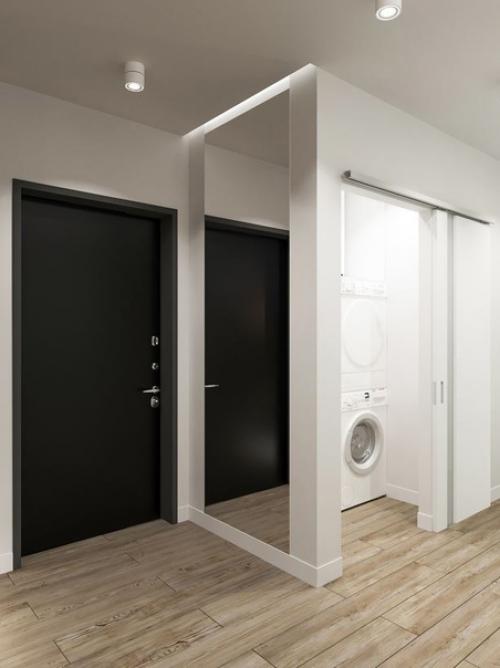 Современный, актуальный, комфортный и легкий интерьер кухни - гостиной в квартире молодой женщины. 08