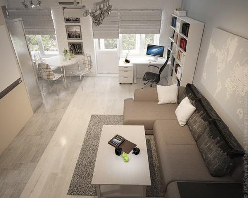 Студия в хрущевке.   Из типовой однокомнатной квартиры в хрущевке (33 кв. 07