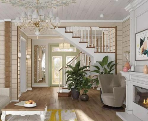 Интерьер дома. В светлых тонах. 03