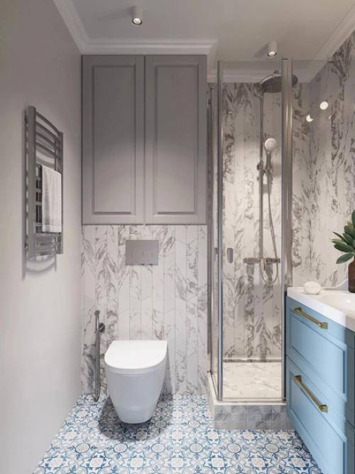 Классный проект небольшой квартиры с кухней, гостиной и спальней. 09