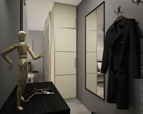 Студия в хрущевке.   Из типовой однокомнатной квартиры в хрущевке (33 кв. 02