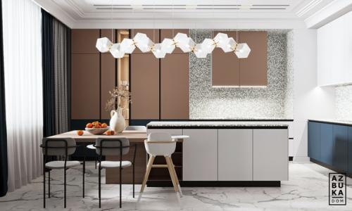 В этом проекте постарались совместить современный подход к проектированию интерьеров и классические декоративные элементы. 03