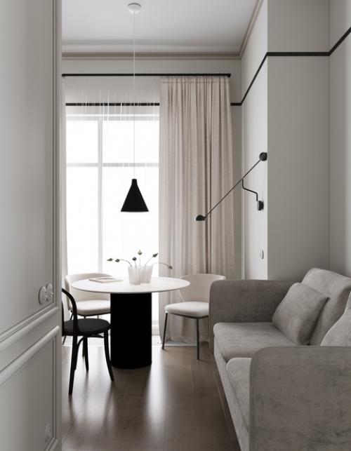 Проект 1-комнатной квартиры 37 м 2 в ЖК квартал Che в Санкт-петербурге. 01