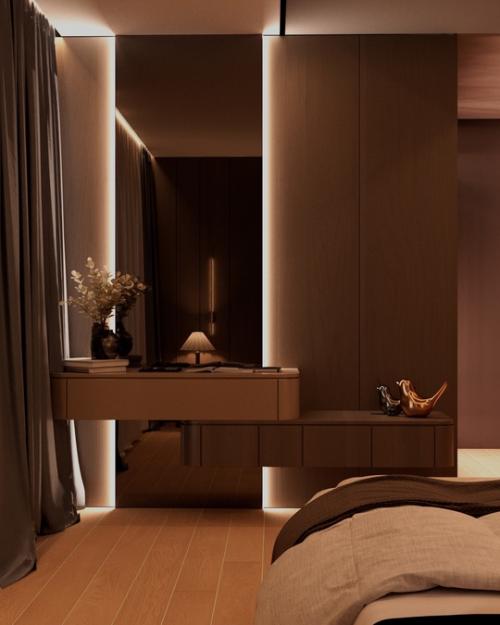 Интерьер мастер - спальни и детской комнаты в коттедже на горьковском море. 03