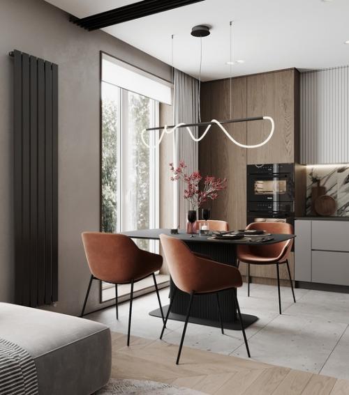 Кухня - гостиная + прихожая площадью 33, 5 кв. 02