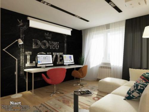 Интерьер однокомнатной квартиры - студии 42 кв. 03