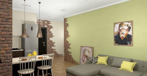 ЖК Новая Скандинавия.  Проект кухни - гостиной для молодой семьи. 01