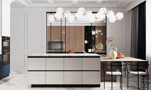 В этом проекте постарались совместить современный подход к проектированию интерьеров и классические декоративные элементы. 04