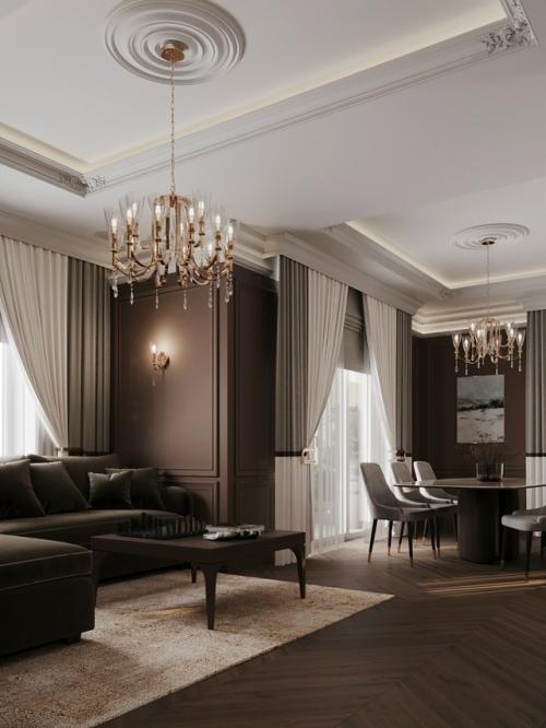 Интерьер в элегантном классическом стиле с современными элементами выполнен. 03