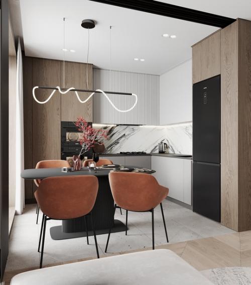 Кухня - гостиная + прихожая площадью 33, 5 кв. 08