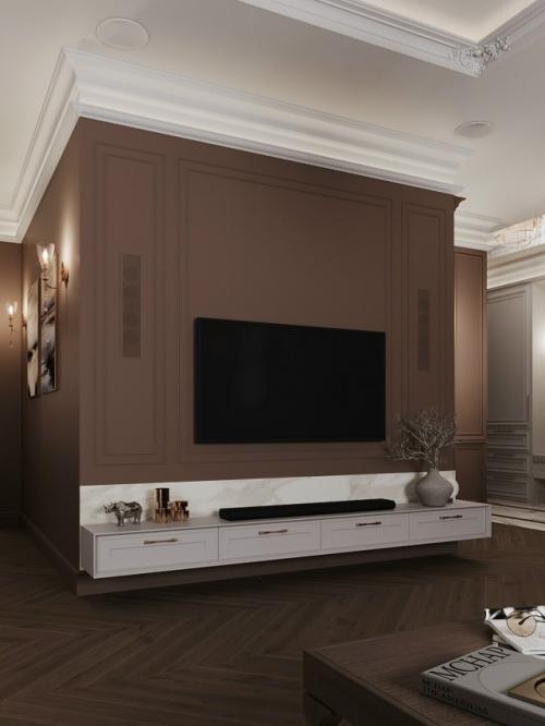 Интерьер в элегантном классическом стиле с современными элементами выполнен. 04