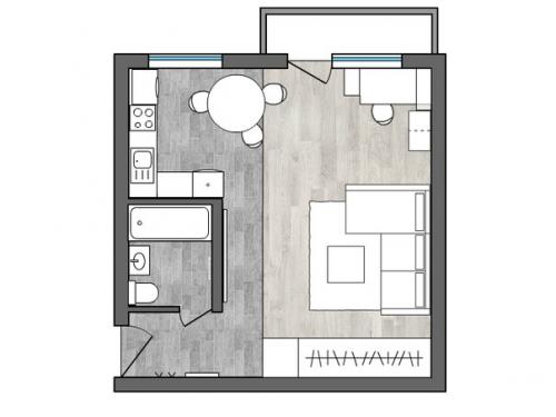 Студия в хрущевке.   Из типовой однокомнатной квартиры в хрущевке (33 кв. 08