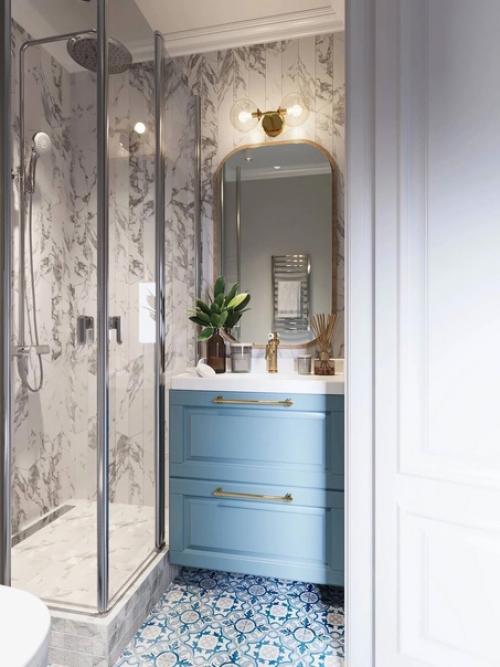 Классный проект небольшой квартиры с кухней, гостиной и спальней. 08