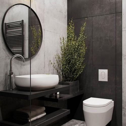 Бетонные панели в отделке санузла. 02