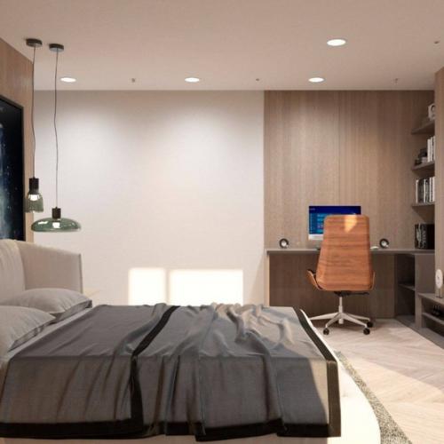 И тебе спальня, и гардеробная, и уголочек для работы. 04