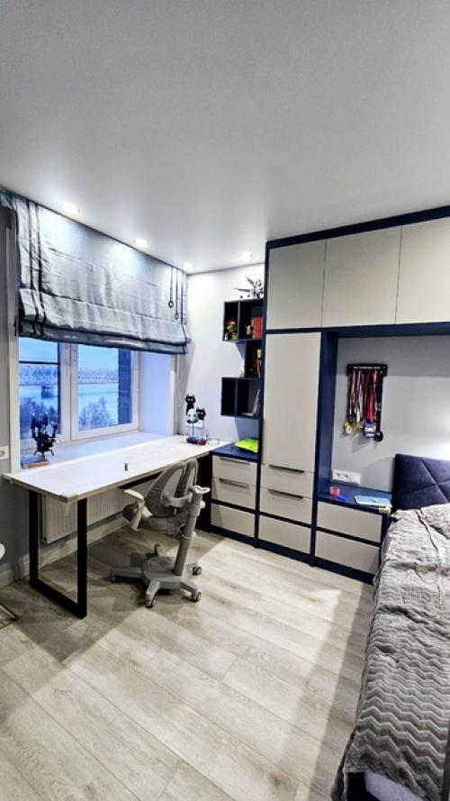 Детская комната в сине - сером цвете. 05