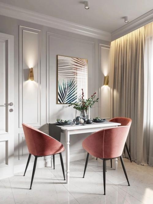 Классный проект небольшой квартиры с кухней, гостиной и спальней. 01