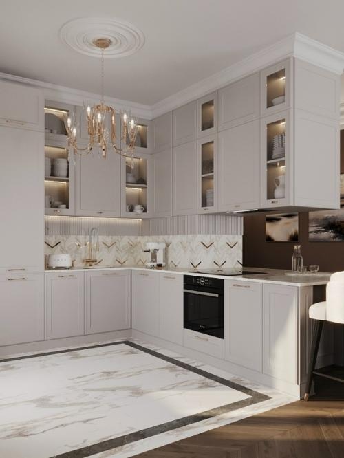 Интерьер в элегантном классическом стиле с современными элементами выполнен. 02