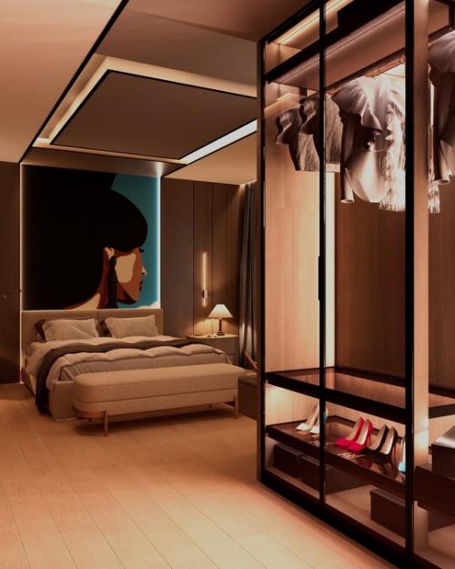 Интерьер мастер - спальни и детской комнаты в коттедже на горьковском море. 05