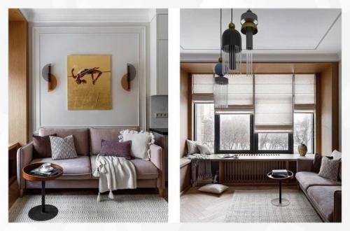 На небольшом пространстве дизайнеру удалось разместить гостиную с открытой кухней, спальню, а также ванную комнату. 03