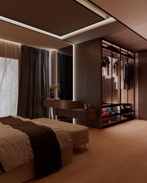 Интерьер мастер - спальни и детской комнаты в коттедже на горьковском море. 04