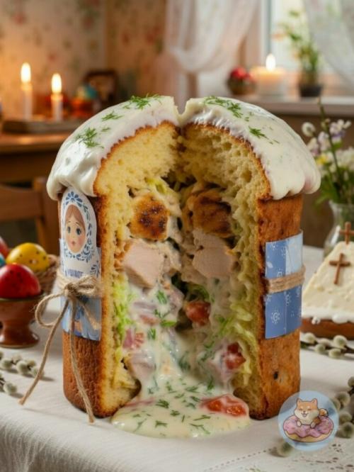 В Петербурге окончательно перестали бояться бога и гастрономии - там сделали кулич - шаверму.

