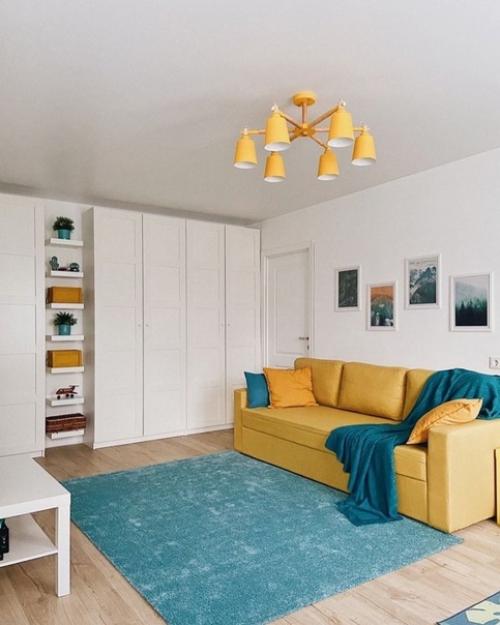 Объединили кухню и гостинную. 05