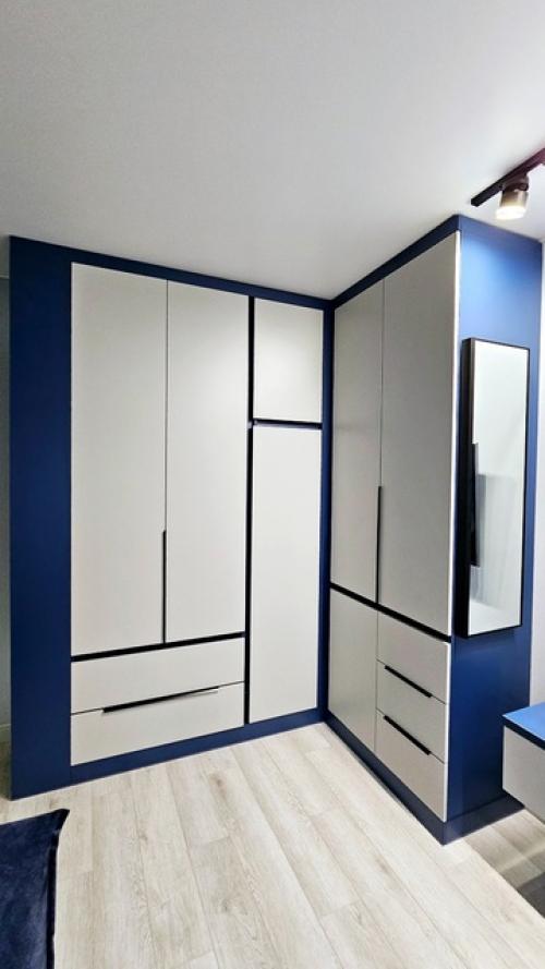 Детская комната в сине - сером цвете. 04