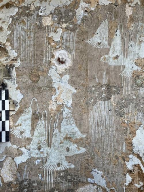 В доме кустаря в Кимрах обнаружили уникальные обои ручной работы. 01