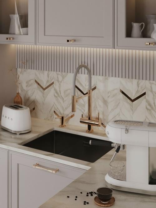 Интерьер в элегантном классическом стиле с современными элементами выполнен. 09