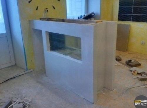 Стильный аквариум. Встроенный в барную стойку. 02