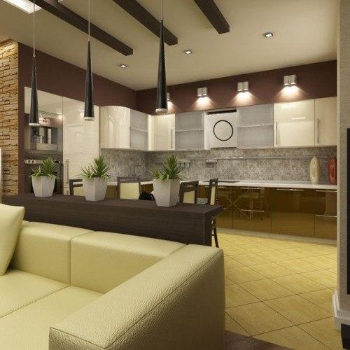 Кухня - студия в доме: особенности планировки и дизайна. 02