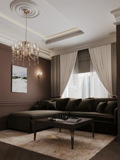 Интерьер в элегантном классическом стиле с современными элементами выполнен. 05