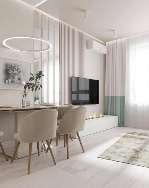 Интерьер квартиры. В светлых оттенках. 03