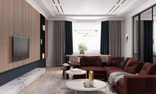 В этом проекте постарались совместить современный подход к проектированию интерьеров и классические декоративные элементы. 01