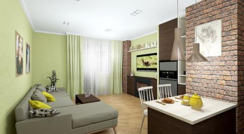 ЖК Новая Скандинавия.  Проект кухни - гостиной для молодой семьи. 05