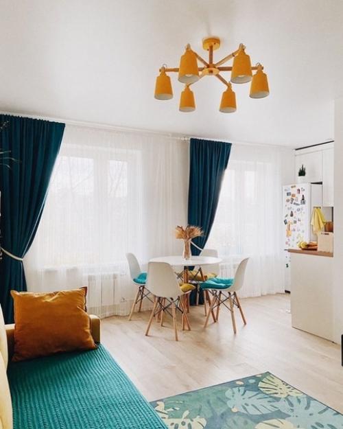 Объединили кухню и гостинную. 02