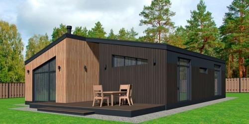 Планировка небольшого одноэтажного современного каркасного дома. 06