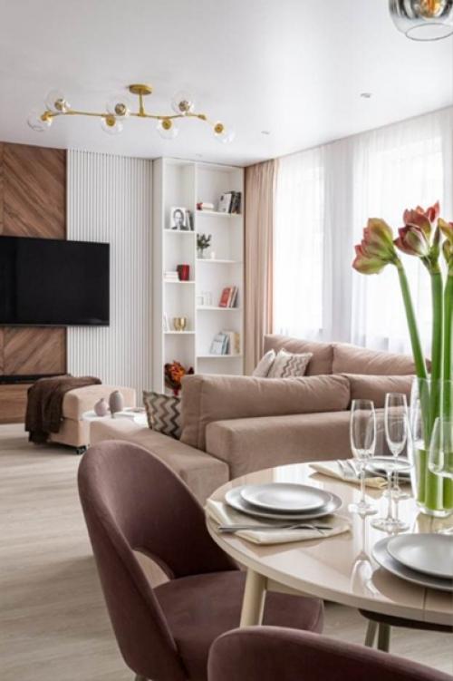 2 х - комнатная квартира в теплой цветовой гамме. 01